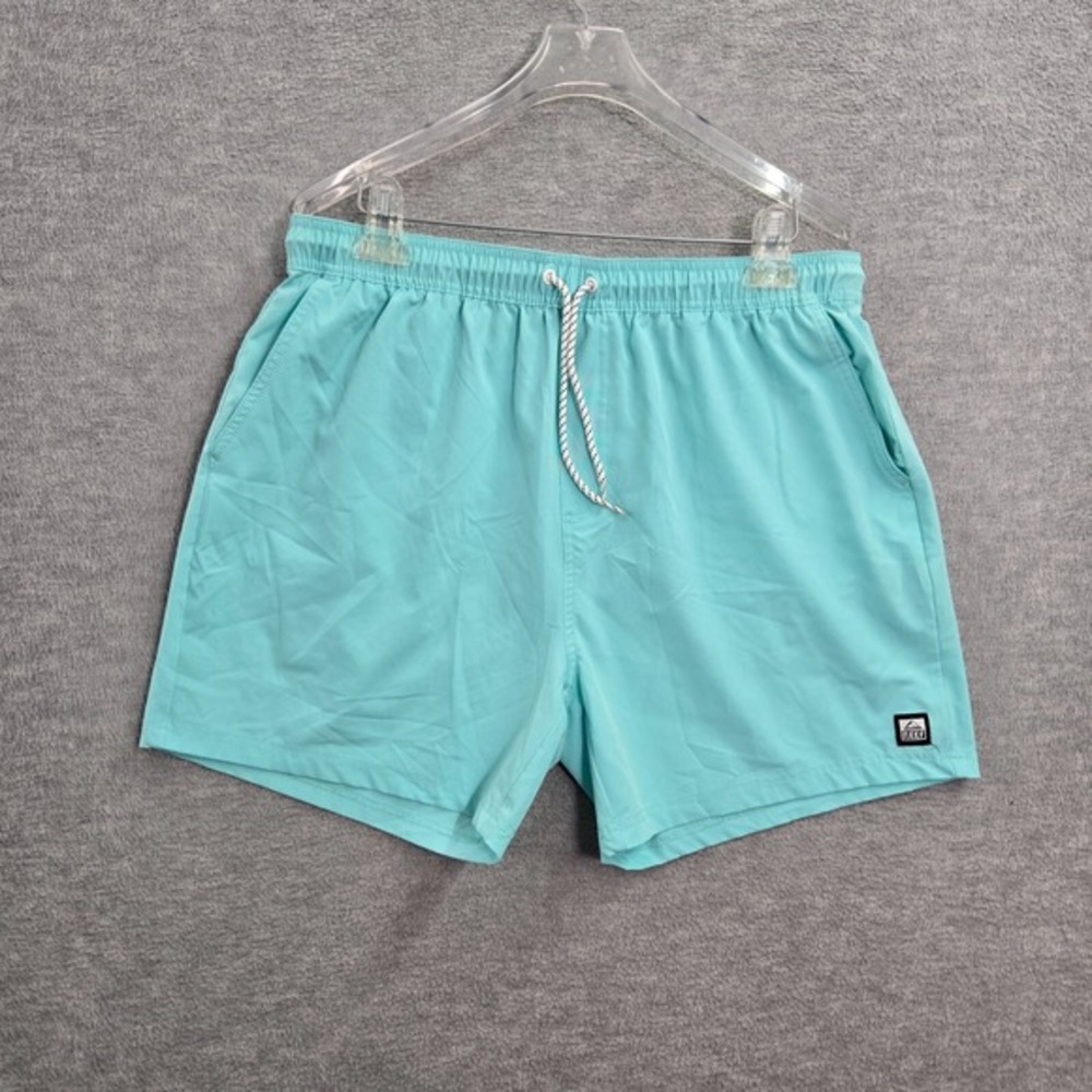 Reef Men Shorts XL Blue Marzo Woven Logo Drawstring Pockets‎ Key Bunge